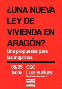 Debate: ¿Una nueva ley de vivienda en aragón? Una propuesta para las inquilinas. @ Sala 2